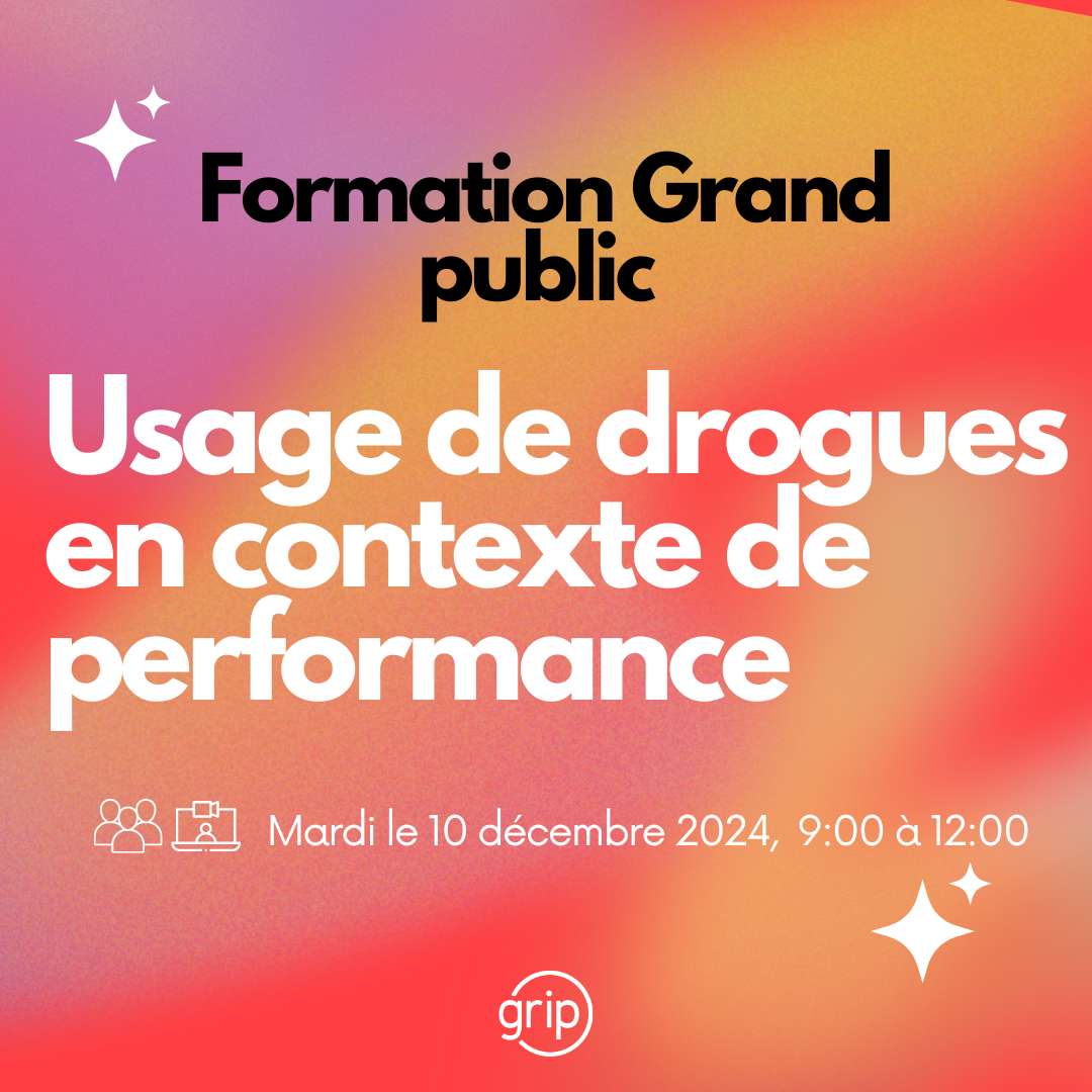 Formation Usage de drogues en contexte de performance (10 décembre 2024)