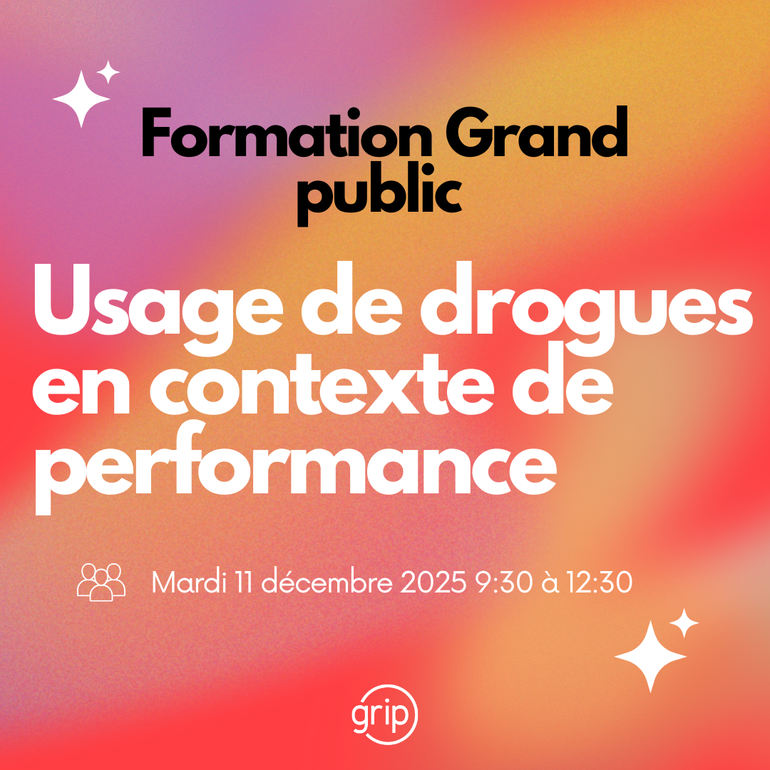 Formation Usage de drogues en contexte de performance (11 décembre 2025)