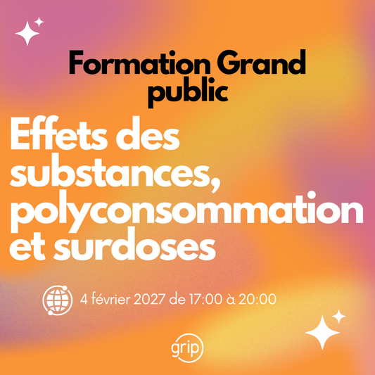 Formation Effets des substances, polyconsommation et surdoses (4 février 2027)
