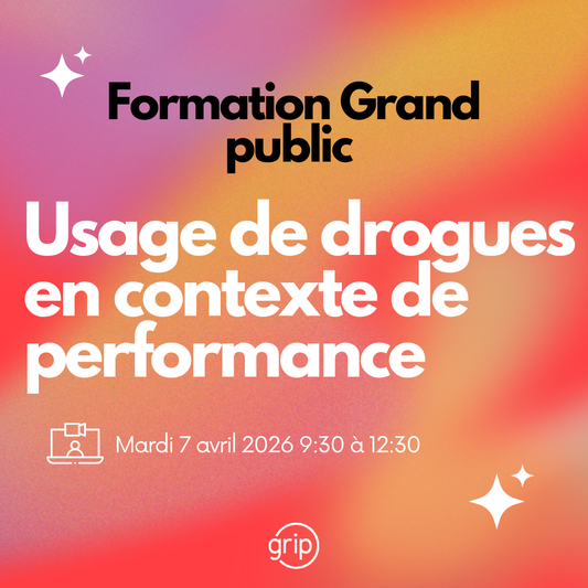 Formation Usage de drogues en contexte de performance (7 avril 2026)