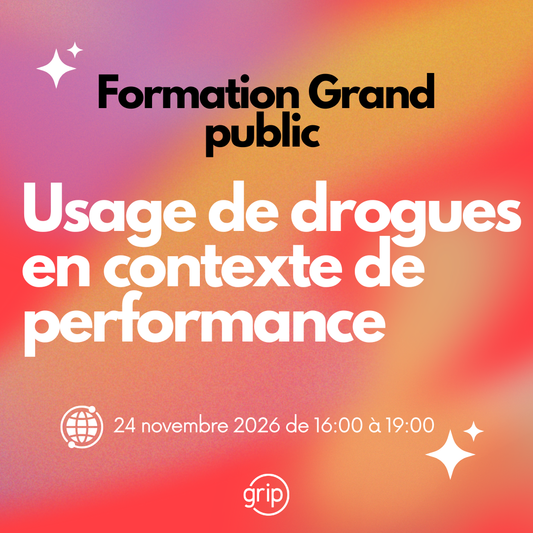 Formation Usage de drogues en contexte de performance (24 novembre 2026)